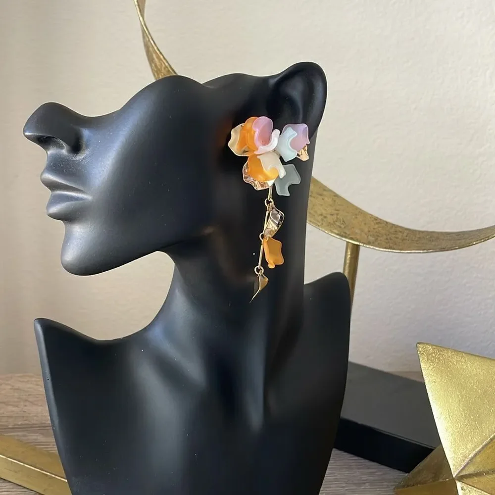 Multicolor Floral Drop Earrings N1018